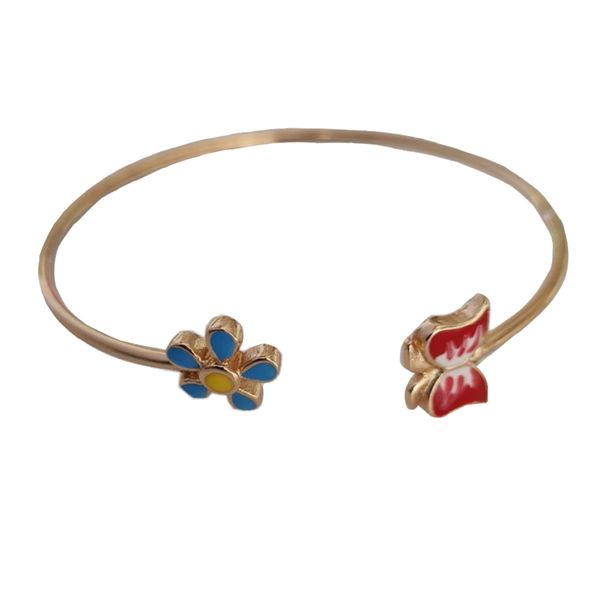 دستبند دخترانه ژوپینگ مدل گل و پروانه