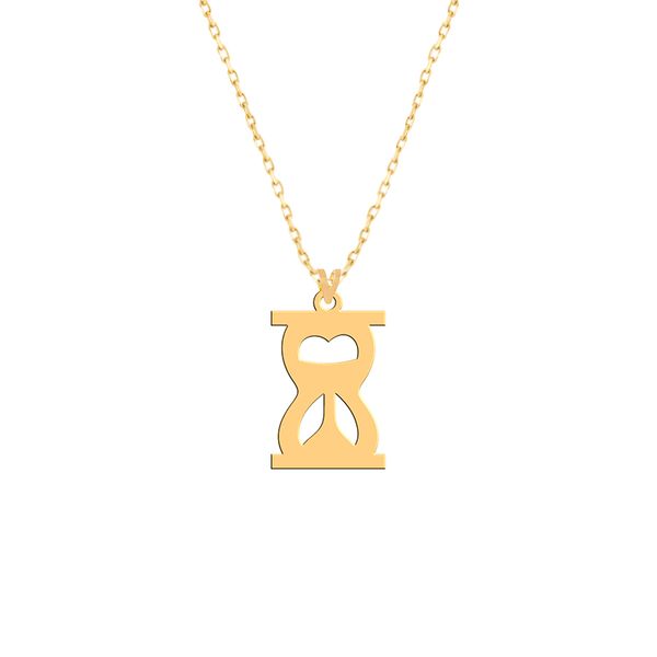 گردنبند طلا 18 عیار زنانه فرشته مدل  طرح ساعت شنی کد WNLZ-000172
