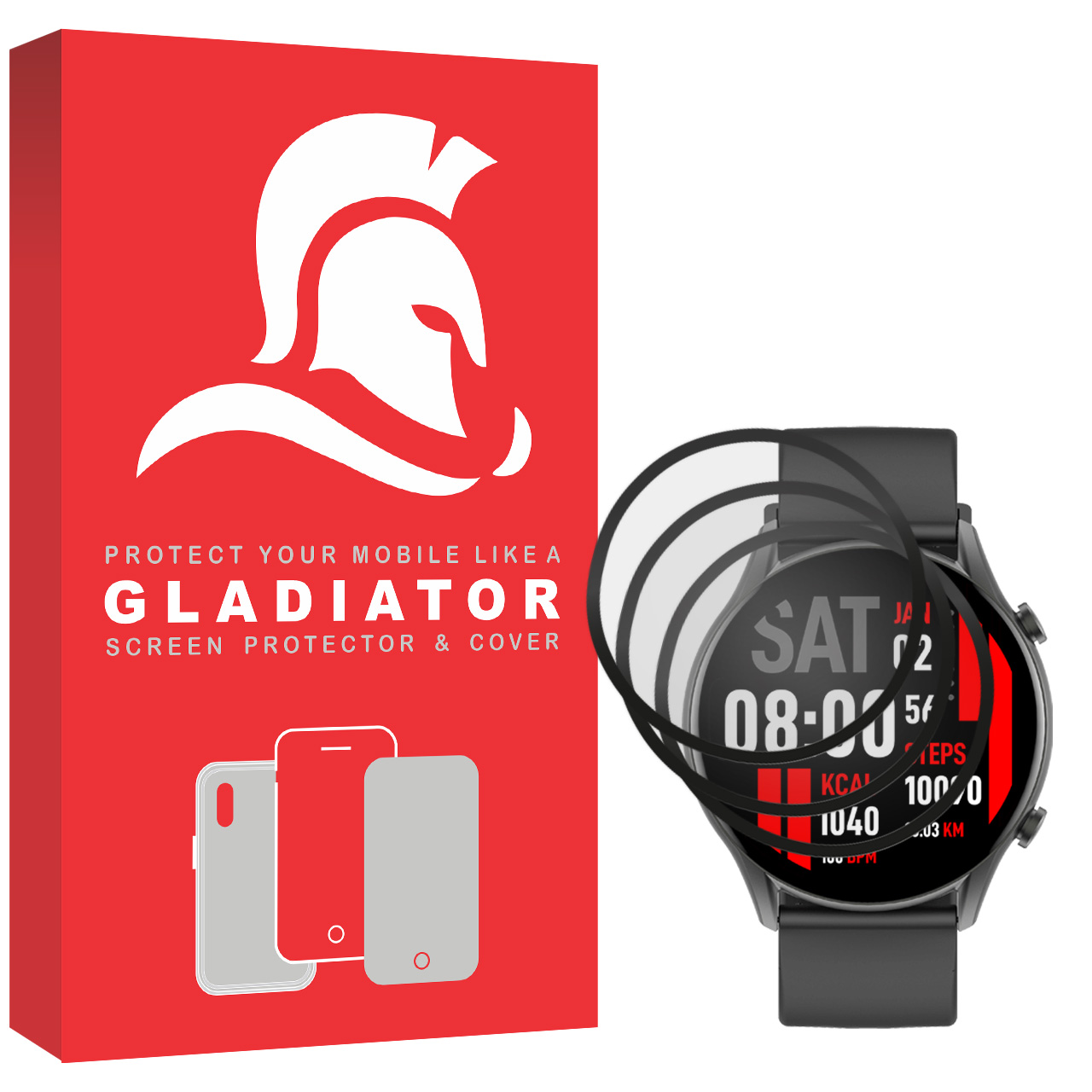 محافظ صفحه نمایش گلادیاتور مدل GWP3000 مناسب برای ساعت هوشمند کیسلکت Calling Watch KR بسته 3 عددی