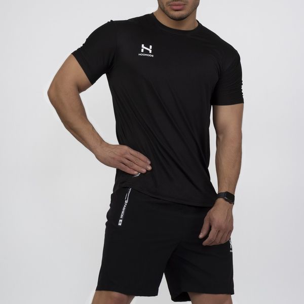 ست تی شرت و شلوارک ورزشی مردانه هومد مدل سوزنی کد ST01