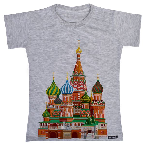 تی شرت آستین کوتاه دخترانه 27 مدل Moscow Kremlin کد MH876