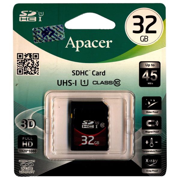 کارت حافظه SDHC اپیسر کلاس 10 استاندارد UHS-I U1 سرعت 45MBps ظرفیت 32 گیگابایت
