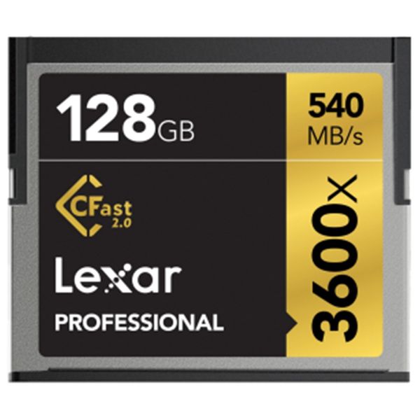 کارت حافظه CF لکسار مدل Professional CFast 2.0 سرعت 3600X 540MBps ظرفیت 128 گیگابایت