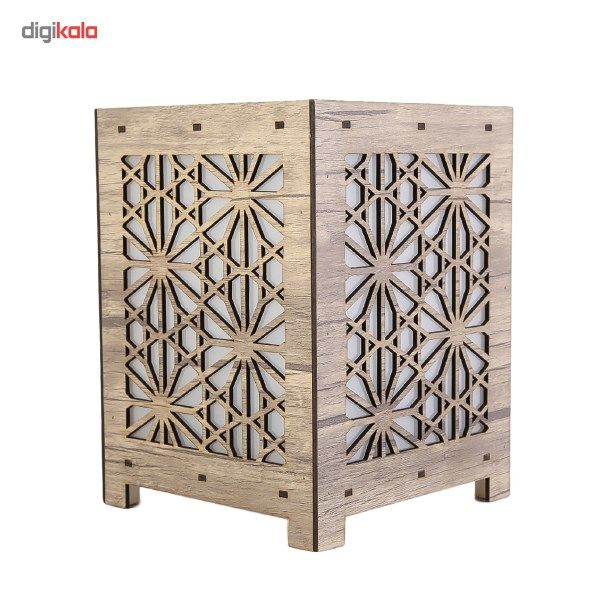 آباژور چوبی گالری آناهید طرح شش ضلعی سایزکوچک کد 93020