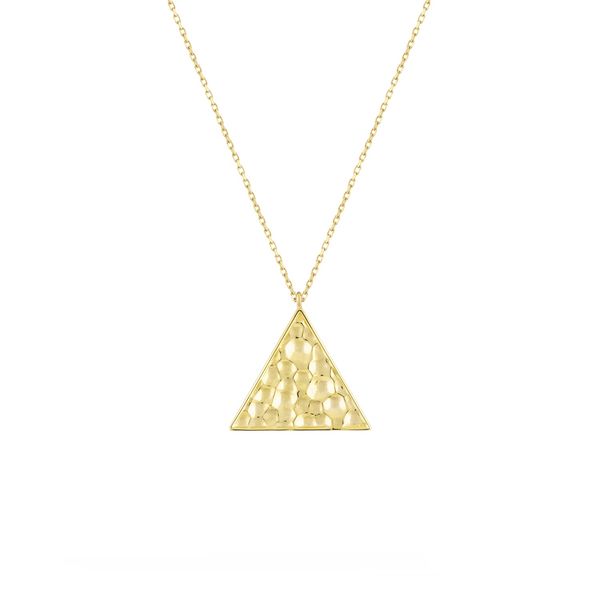 گردنبند طلا 18 عیار زنانه طلا و جواهر درریس مدل مثلث
