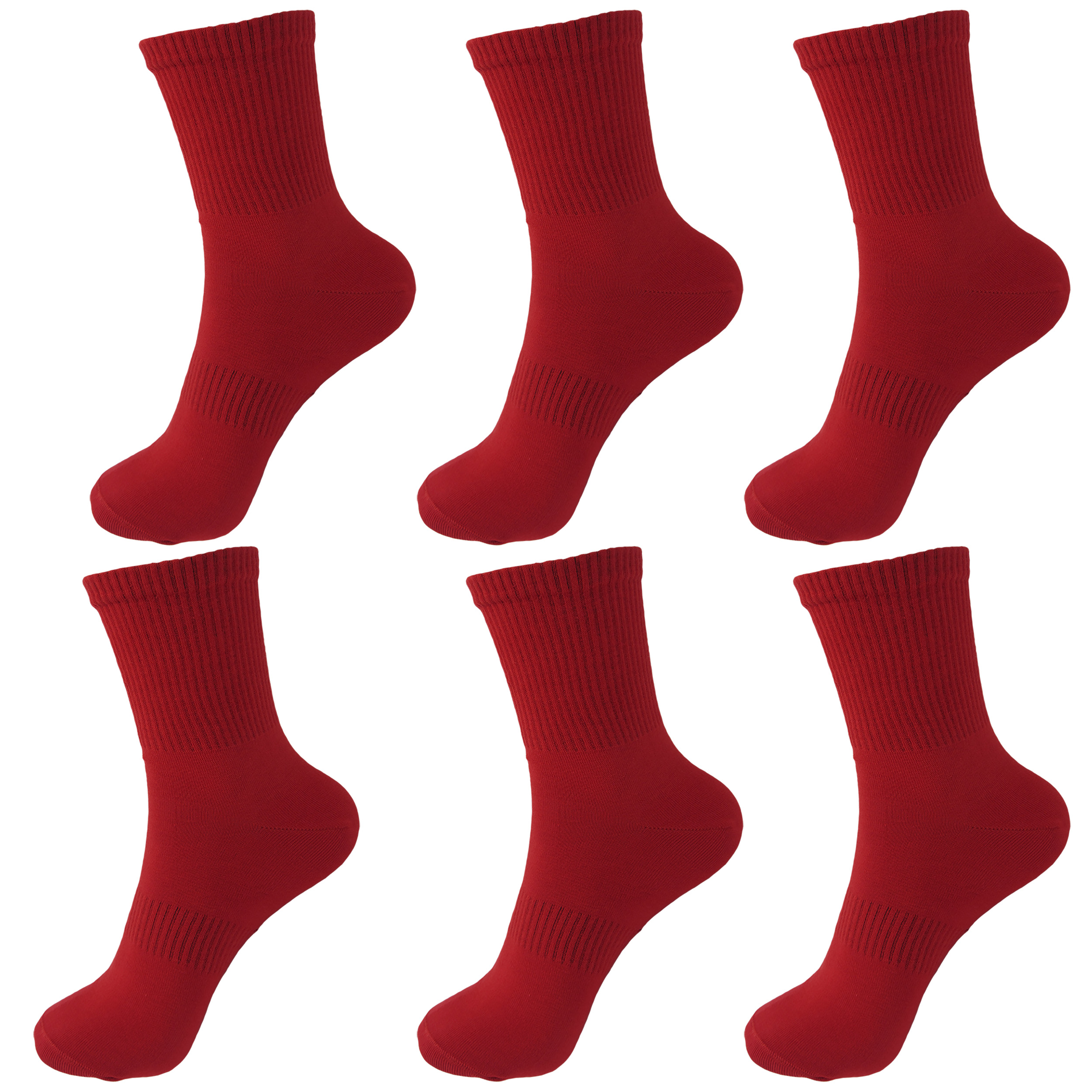 جوراب ورزشی مردانه ادیب مدل کش انگلیسی کد MNSPT رنگ قرمز بسته 6 عددی