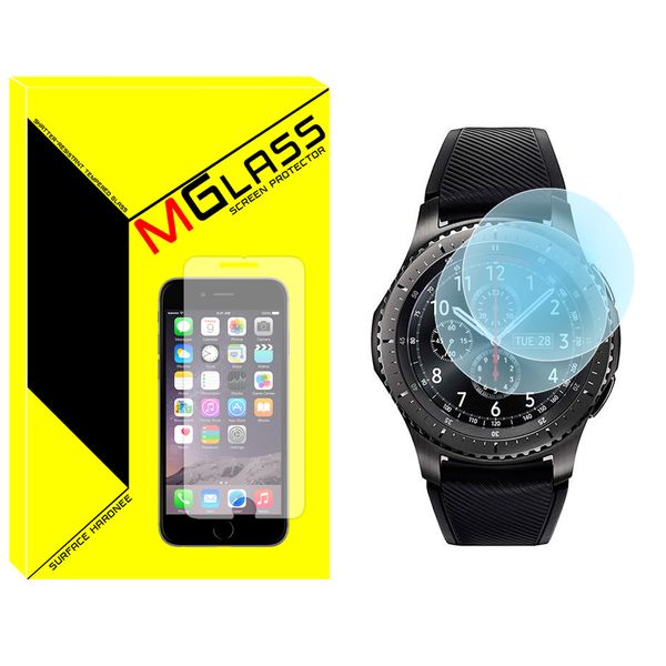 محافظ صفحه نمایش شیشه‌ای ام‌گلس مدل Glass-MG مناسب برای ساعت هوشمند سامسونگ Galaxy Gear S3 بسته دو عددی