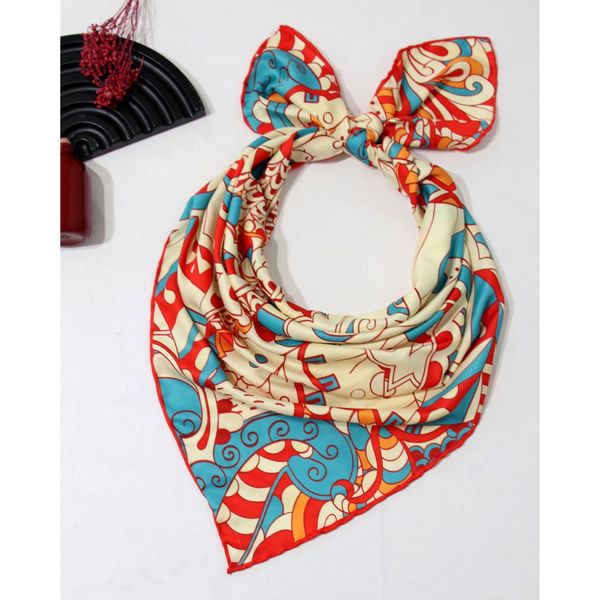 روسری زنانه مدل ابریشم توییل مجلسی شاد کد a-2966