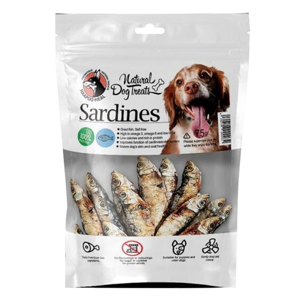 غذای تشویقی سگ هاپومیل مدل Sardines وزن 75 گرم