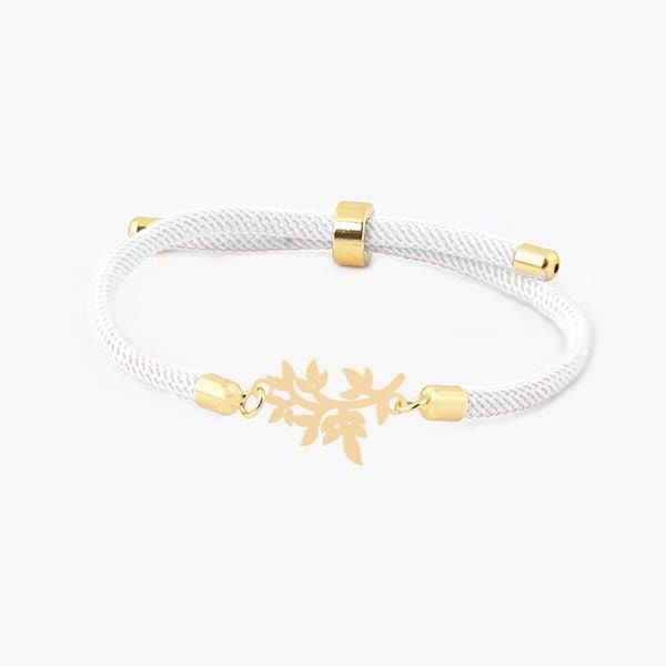 دستبند طلا 18 عیار زنانه طلای کامک مدل شاخه و برگ