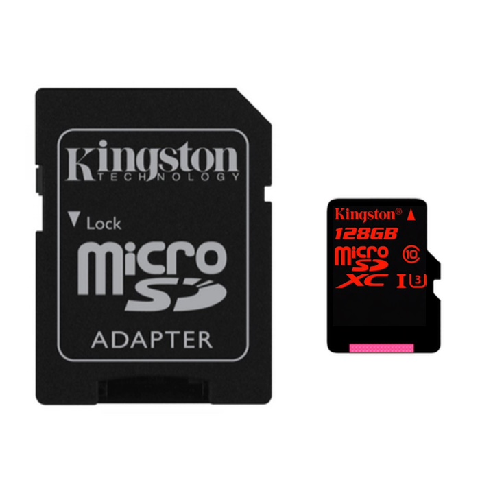 کارت حافظه microSDXC کینگستون کلاس 10 استاندارد UHS-I U3 سرعت 90MBps ظرفیت 128 گیگابایت به همراه آداپتور SD