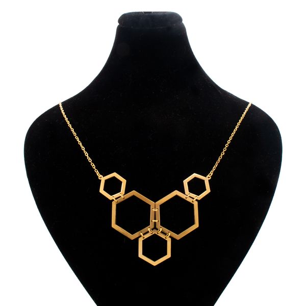 گردنبند طلا 18 عیار زنانه سهی مدل شش ضلعی SN01