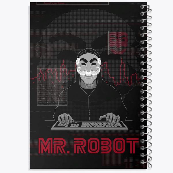 دفتر بولت ژورنال 50 برگ خندالو طرح سریال آقای ربات Mr.Robot کد 10232