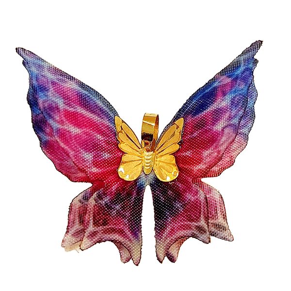 آویز گردنبند طلا 18 عیار زنانه مدل  پروانه کادویی کد 34-180