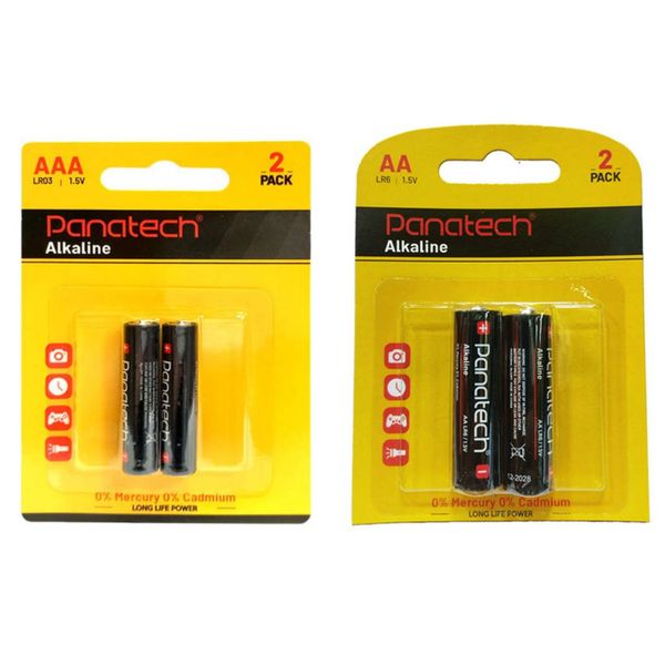 باتری قلمی و نیم قلمی پاناتک مدل آلکالاین بسته چهار عددی