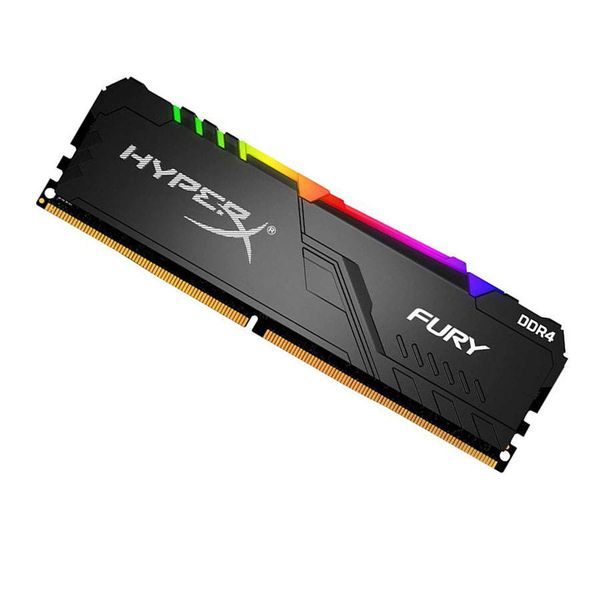 رم کامپیوتر DDR4 تک کاناله 3200 مگاهرتز CL16 هایپرایکس مدل Fury RGB ظرفیت 16 گیگابایت