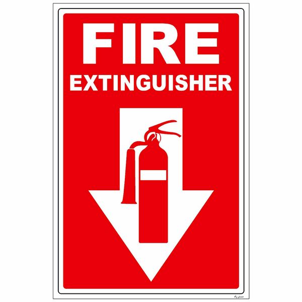 برچسب راهنما مستر راد طرح محل نصب کپسول آتش‌نشانی کد HSE-OSHA-001