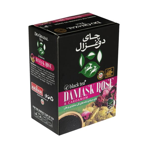 چای سیاه و تکه های گل محمدی و هل دوغزال - 100 گرم