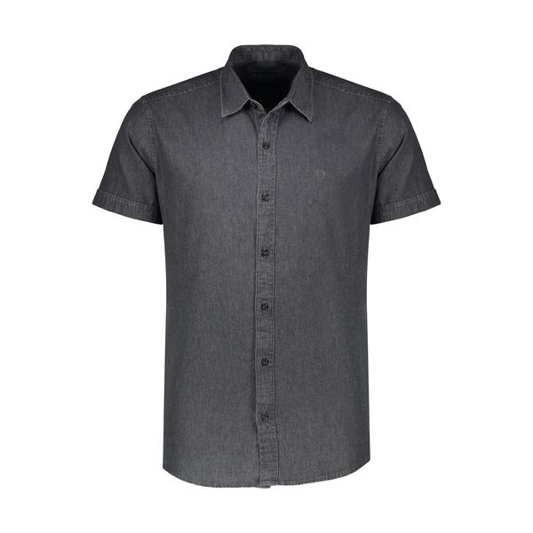 پیراهن آستین کوتاه مردانه دیورسو مدل ساده رنگ ذغالی