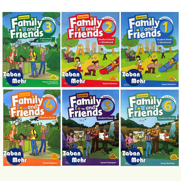 کتاب American Family and Friends Second Edition اثر جمعی از نویسندگان انتشارات زبان مهر 6 جلدی