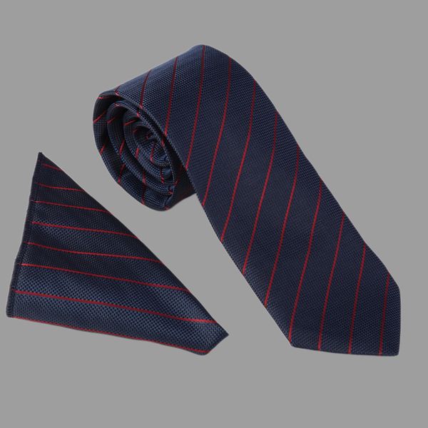 ست کراوات و دستمال جیب مردانه نسن مدل T137 طرح کجراه