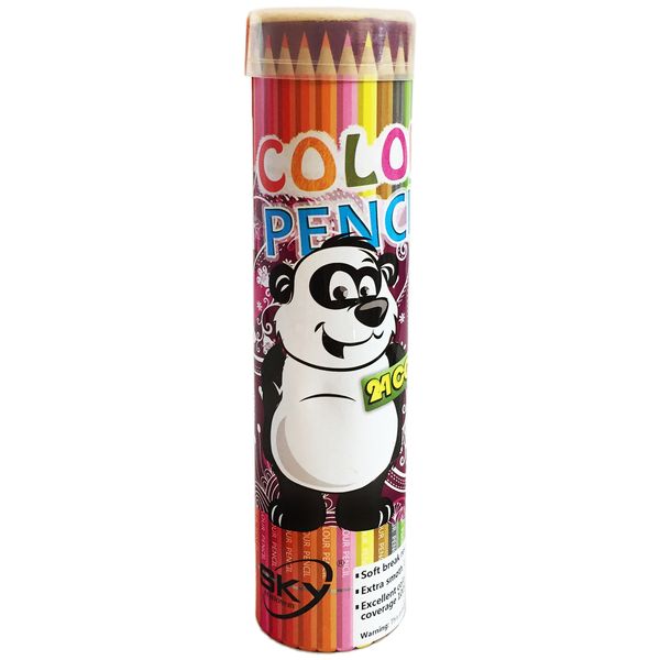 مداد رنگی 24 رنگ اسکای مدل Cylinder-Panda