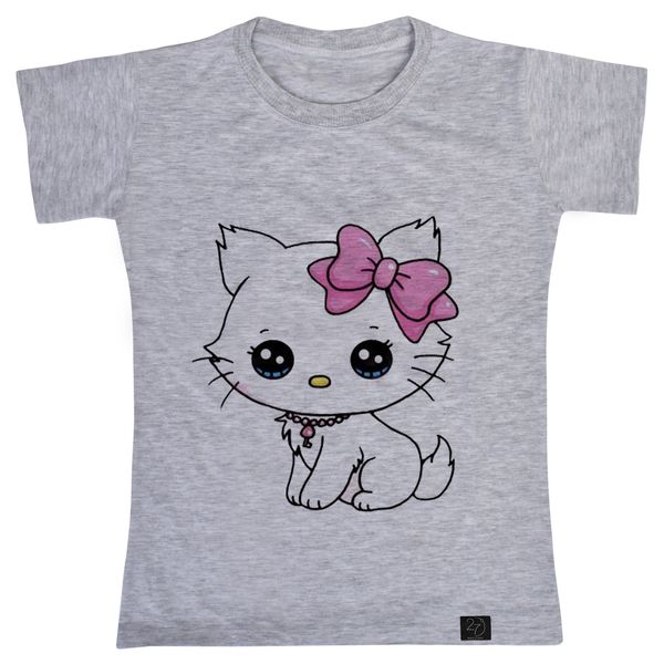 تی شرت آستین کوتاه دخترانه 27 مدل گربه کد W15