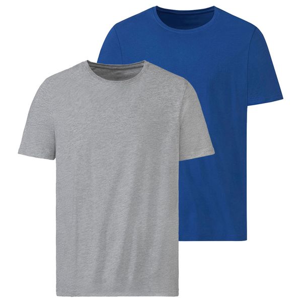 تی شرت آستین کوتاه مردانه مدل GeLi2pcsBuGr مجموعه دو عددی