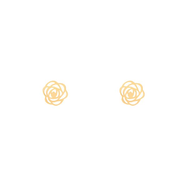 گوشواره طلا 18 عیار زنانه پرسته مدل گل رز 