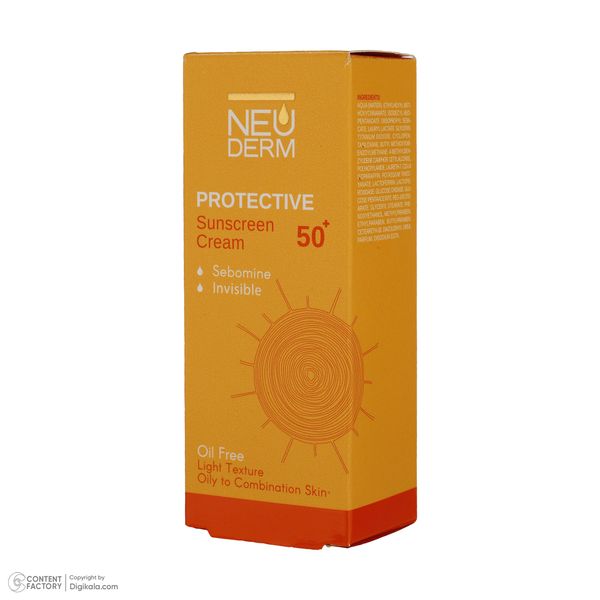 کرم ضد آفتاب بی رنگ نئودرم مدل Highly Protective SPF50 مناسب پوست های چرب تا مختلط حجم 50 میلی لیتر