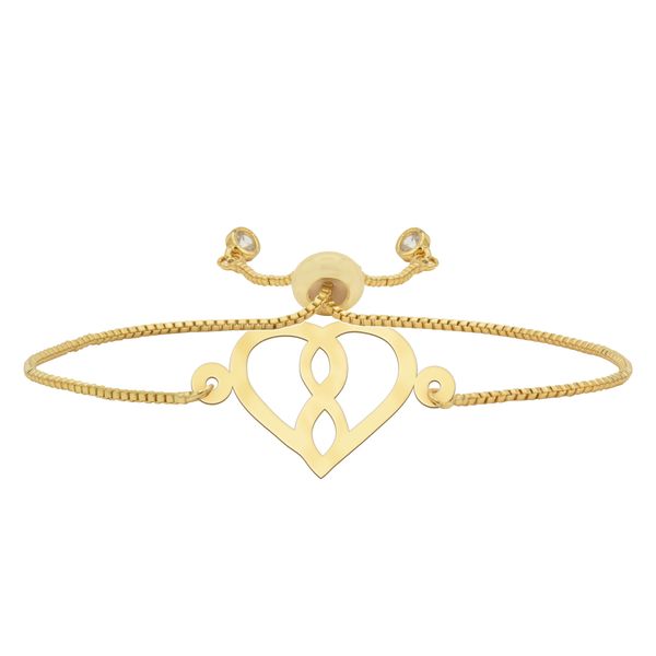 دستبند طلا 18 عیار زنانه شمیم گلد گالری مدل قلب کد DT346