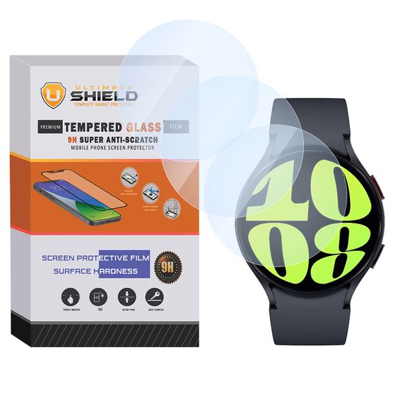 محافظ صفحه نمایش شیشه‌ای آلتیمیت شیلد مدل SH-UL مناسب برای ساعت هوشمند سامسونگ Galaxy watch 6 40mm بسته سه عددی