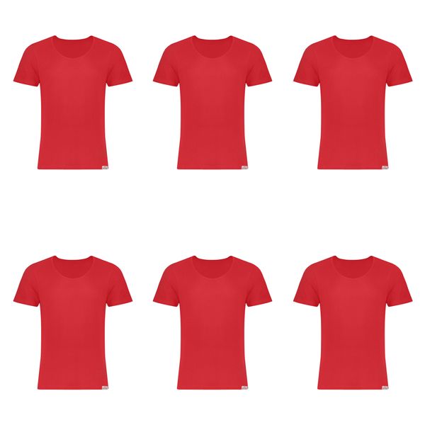 زیرپوش  آستین دار پسرانه برهان تن پوش مدل 2-02 بسته 6 عددی رنگ قرمز
