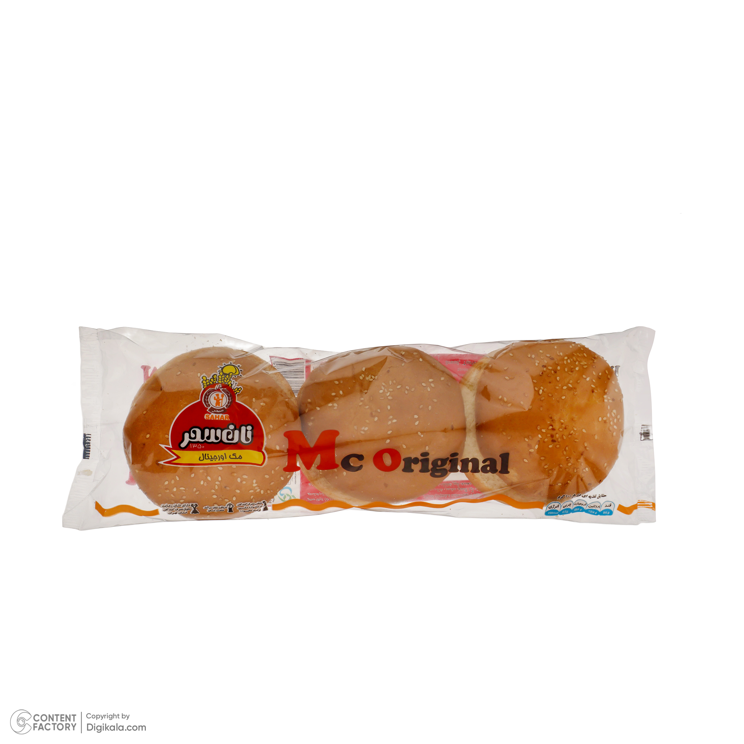 ‫نان مک اورجينال کنجدی‬‏ نان سحر - 250 گرم بسته 3 عددی	