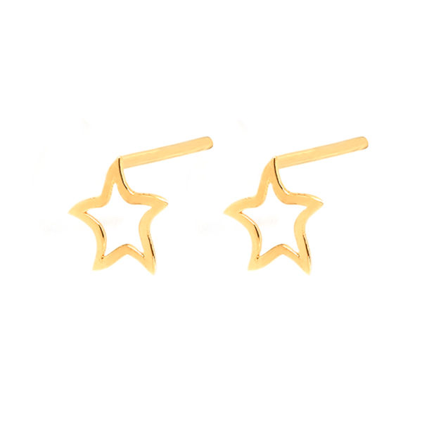 گوشواره طلا 18 عیار زنانه ماوی گالری مدل ستاره توخالی لیزری