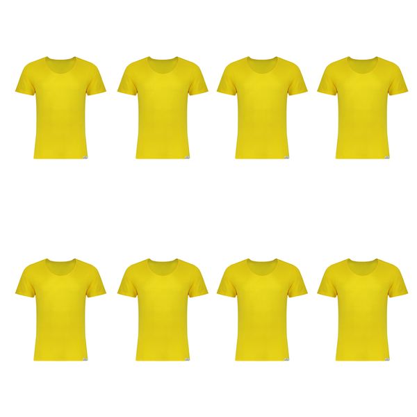  زیرپوش آستین دار مردانه برهان تن پوش مدل 5-02 بسته 8 عددی رنگ زرد