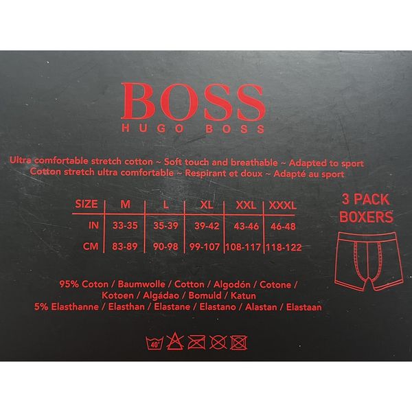 شورت مردانه هوگو باس مدل BOSS-BOXER3-007 بسته سه عددی
