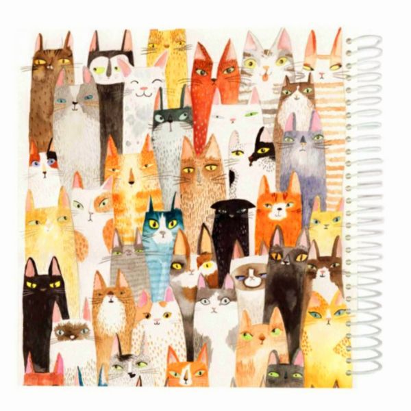 دفتر 100 برگ اردیبهشت طرح گربه های رنگی کد HARD NOTE 1717