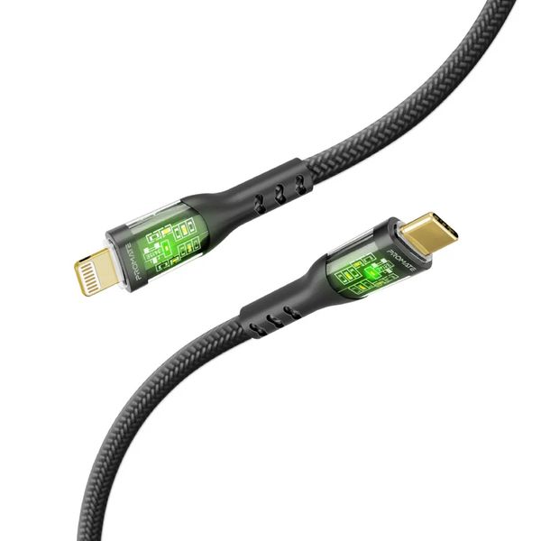 کابل USB-C به لایتنینگ پرومیت مدل TRANSLINE-CI.BLACK طول 1.2 متر