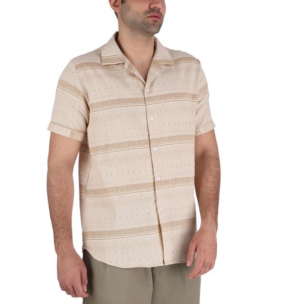 پیراهن آستین کوتاه مردانه باینت مدل 2261733 رنگ کرم