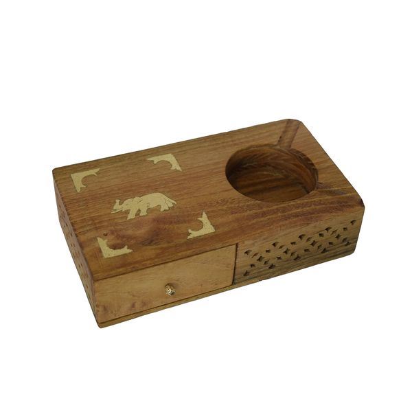 زیرسیگاری مدل رومیزی چوبی طرح فیل کد 9924