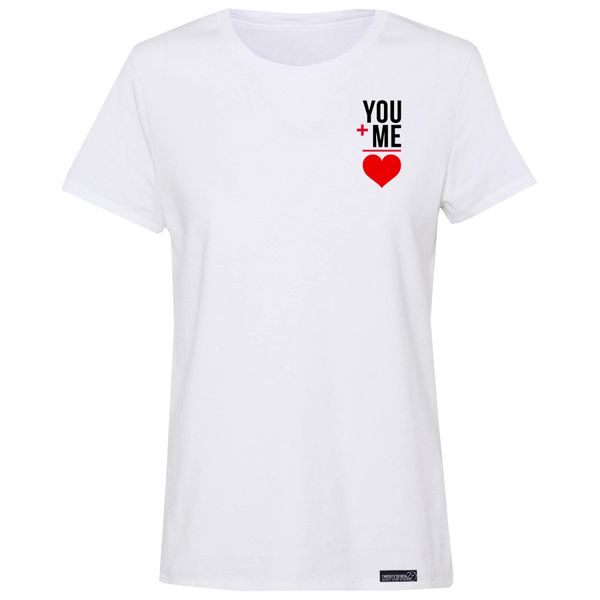 تی شرت آستین کوتاه زنانه 27 مدل You And Me Equals Heart کد MH1826