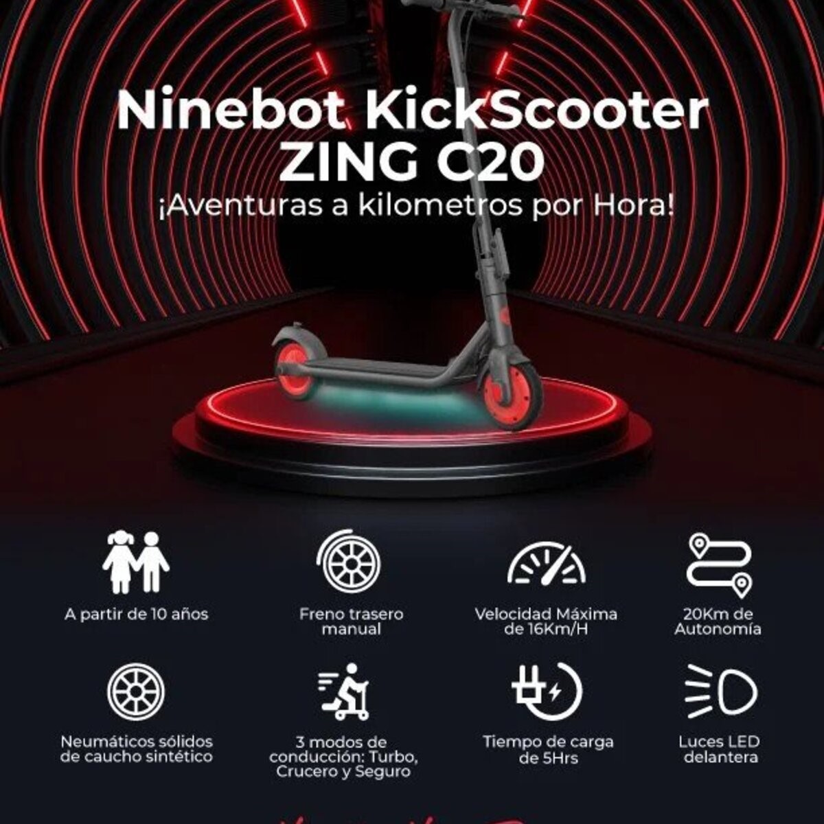 اسکوتر برقی سگوی مدل  Ninebot eKickScooter ZING C20