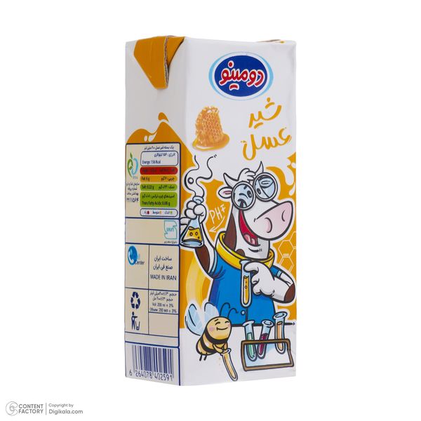 شیر عسل دومینو مقدار 0.2 لیتر بسته 6 عددی