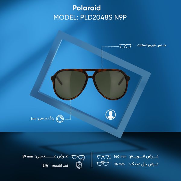 عینک آفتابی مردانه پولاروید مدل PLD2048S N9P