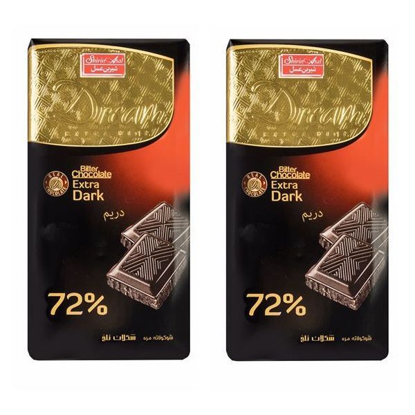 شکلات تلخ 72 درصد شیرین عسل - 100 گرم بسته 2 عددی 