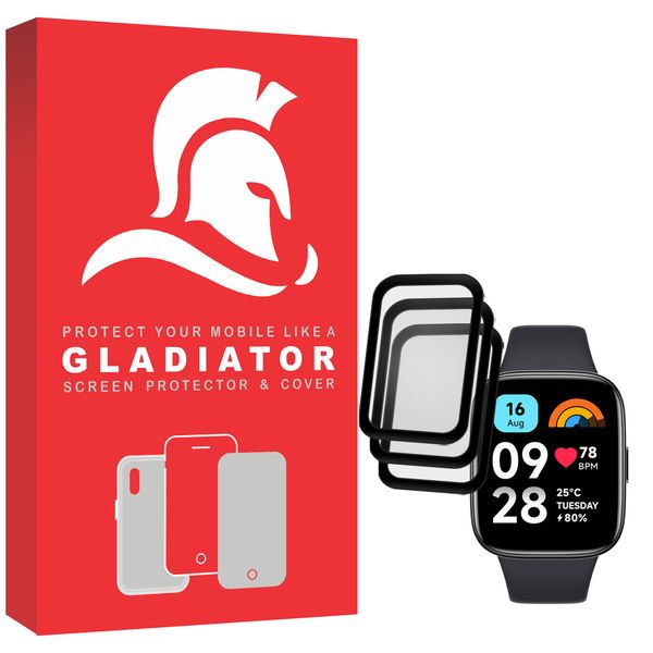 محافظ صفحه نمایش گلادیاتور مدل GWP3000 مناسب برای ساعت هوشمند شیائومی Redmi Watch 3 Active بسته سه عددی