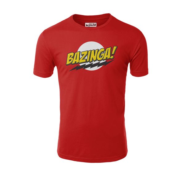 تی شرت آستین کوتاه مردانه فانتازیو مدل 261 طرح BAZINGA کد BBT057