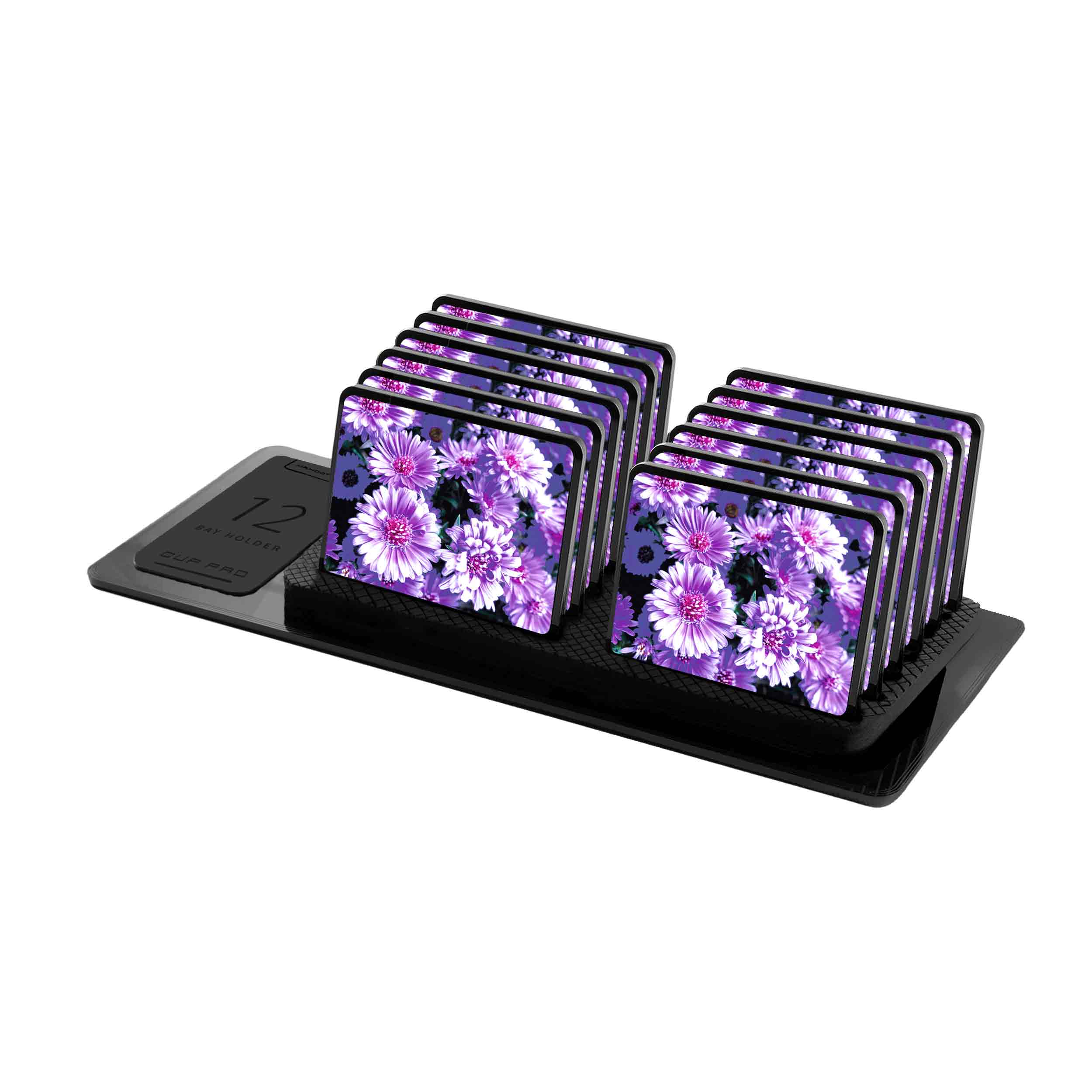 زیر لیوانی ماهوت مدل Purple-Flower بسته 12 عددی