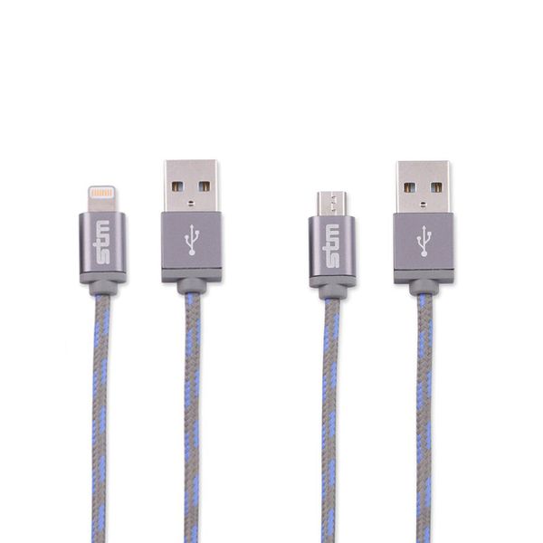 کابل تبدیل USB به microUSB اس تی ام مدل Elite طول 0.2 متر به همراه کابل تبدیل لایتنینگ